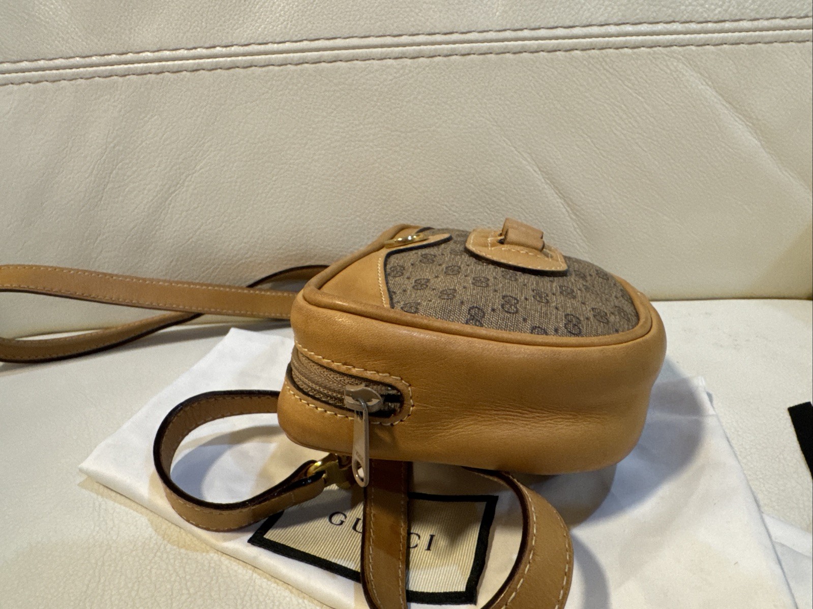 Gucci Micro Holster GG Supreme Shoulder Bag PVC Beige Gold  007 067 0523 RARE! thumbnail 9