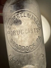 DZ Musselman & Co Druggist Braddock PA OLD BOTTLE RARE