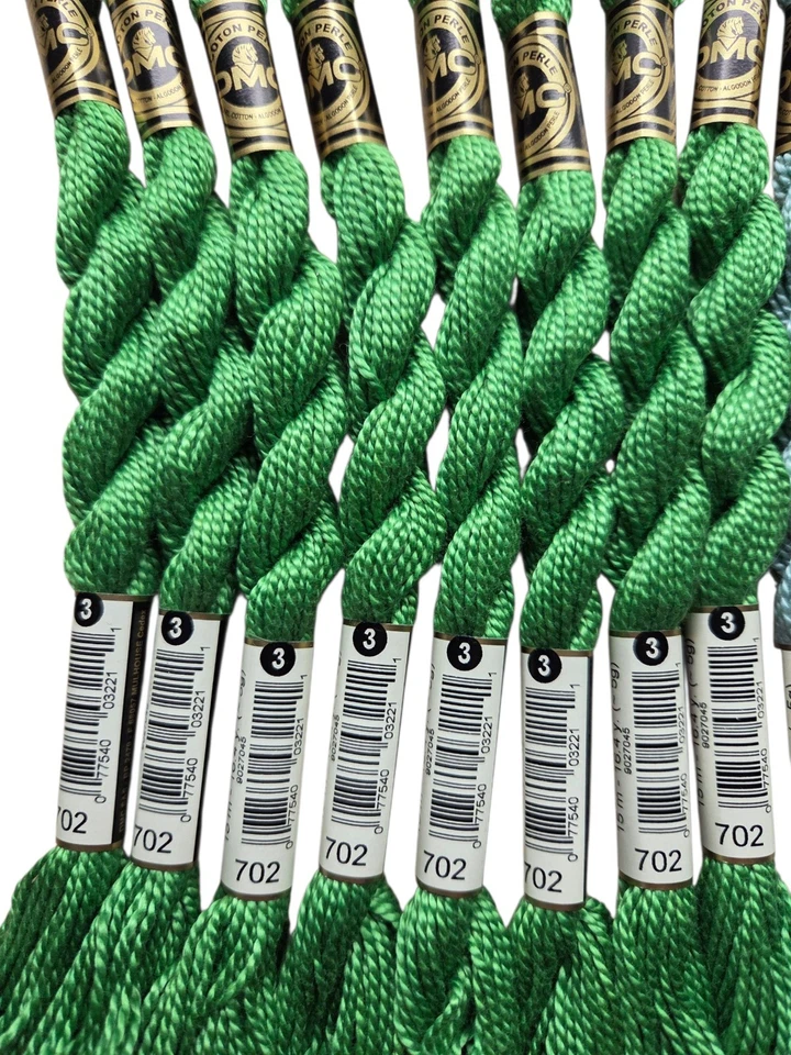 DMC Cotton Perle #3 Lot of 32 Green Aquamarine Embroidery Floss Thread - Image 2 of 4