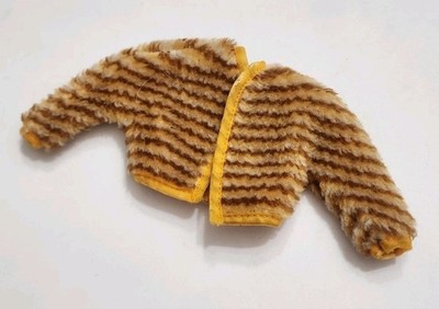 BARBIE COAT JACKET TWICE AS NICE FASHIONS #4822 1983 STRIPED BROWN DOLL CLOTHES