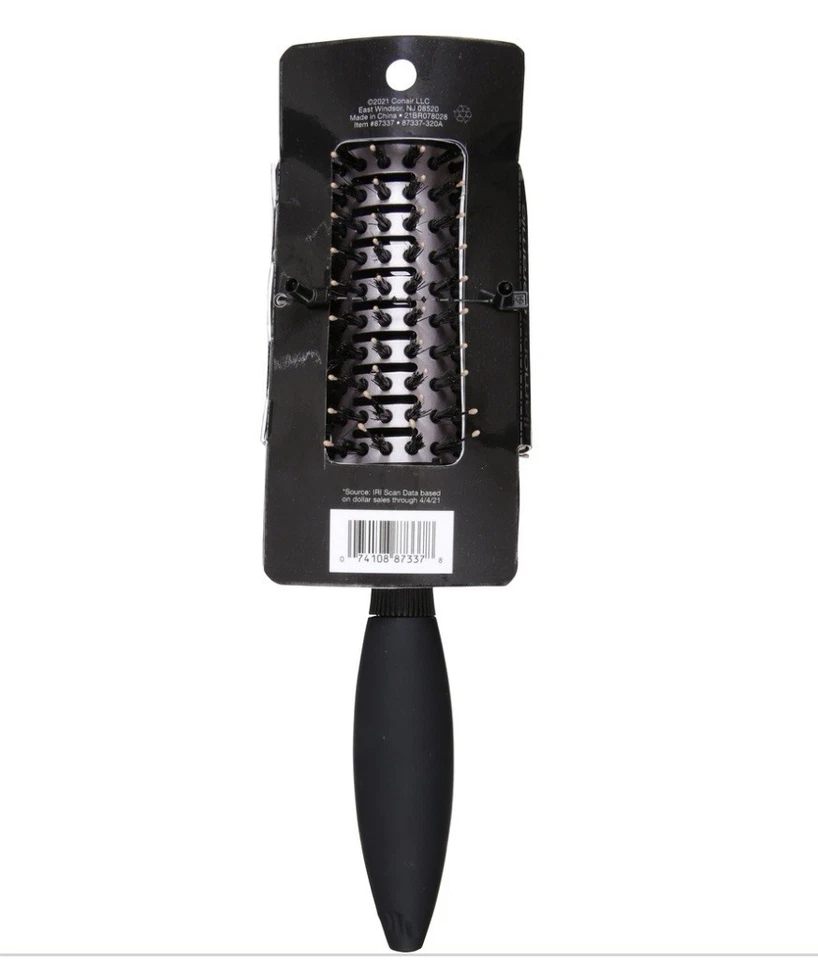 Conair Diamond Infused Ceramic Natural Boar Bristle Round Hairbrush & Scunci’s - Image 2 of 4