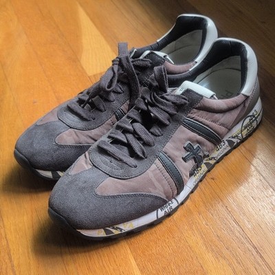 Premiata Lucy 483 Original. Charcoal/Brown Suede/Canvas, Size 45/12.