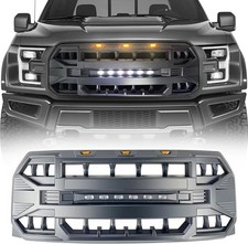 Front Grill Replacement for F150 2015 2016 2017, Matte Black Front Bumper Grille