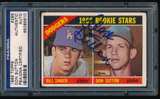 1966 Topps #288 Don Sutton Signed Rookie Card Los Angeles Dodgers PSA AUTHENTIC. rookie card picture