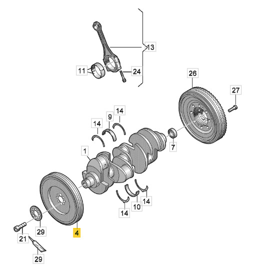 2017-2023 Audi R8 4S 5.2L V10 Engine Crankshaft Vibration Damper 18k Mil OEM