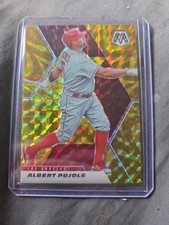 2021 Panini Mosaic Albert Pujols Yellow Reactive Prizm Los Angeles Angels #10