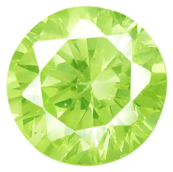 Cubic Zirconium vert rond facetté de 90.57CtS pour création de haute joaillerie