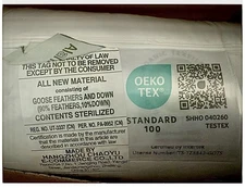 ALANZIMO GOOSE FEATHERS DOWN STANDARD/QUEEN 1 LUXURY SOFT PILLOW NEW IN BOX!