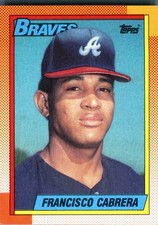 1990 Topps Francisco Cabrera #254 RC Rookie Atlanta Braves MLB Baseball Card C. rookie card picture