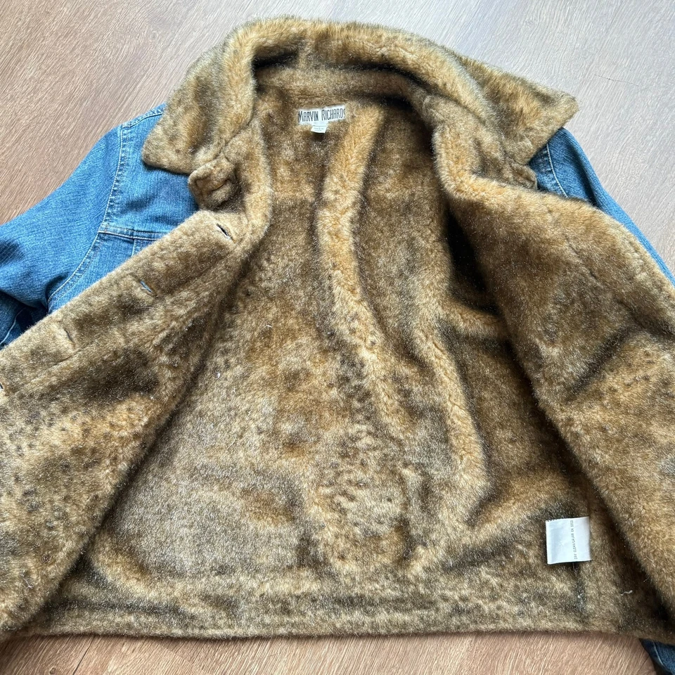 Marvin Richards Denim Jacket with Faux Fur Lining, Size L - Image 2 of 4
