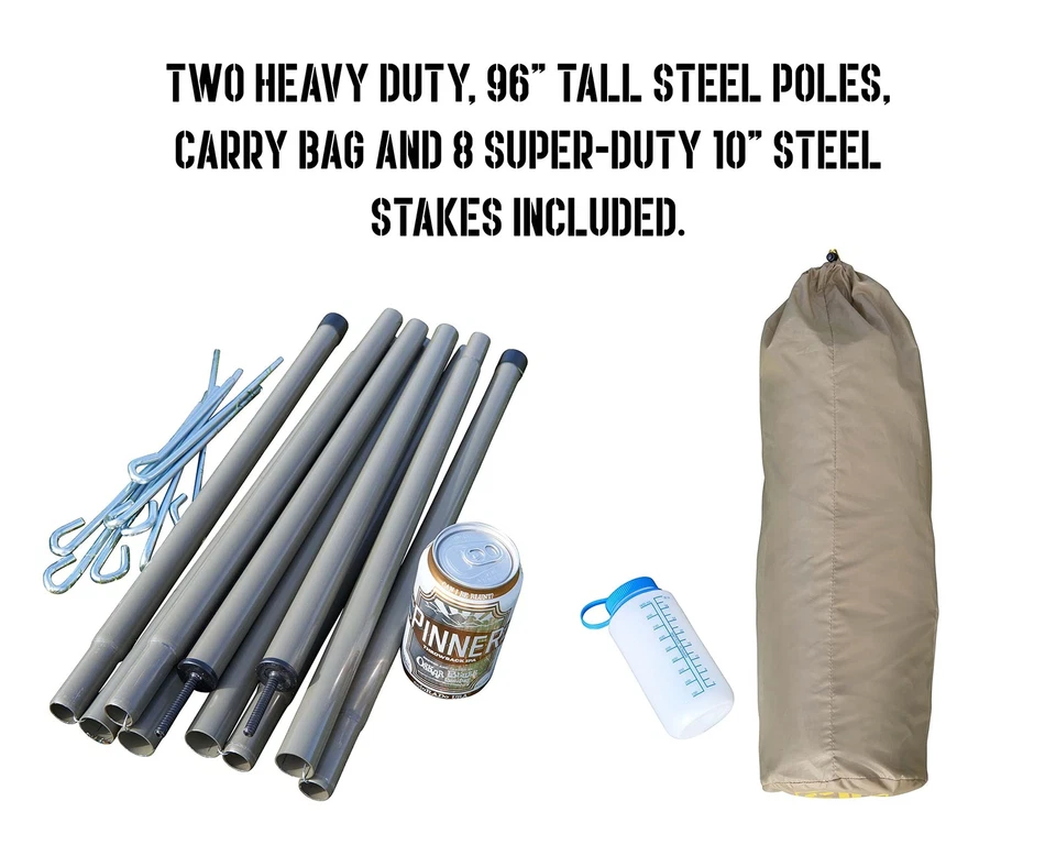 Refugio de lona caqui 3 en 1 para caza camping todo terreno aventuras resistente Foto 4 de 4