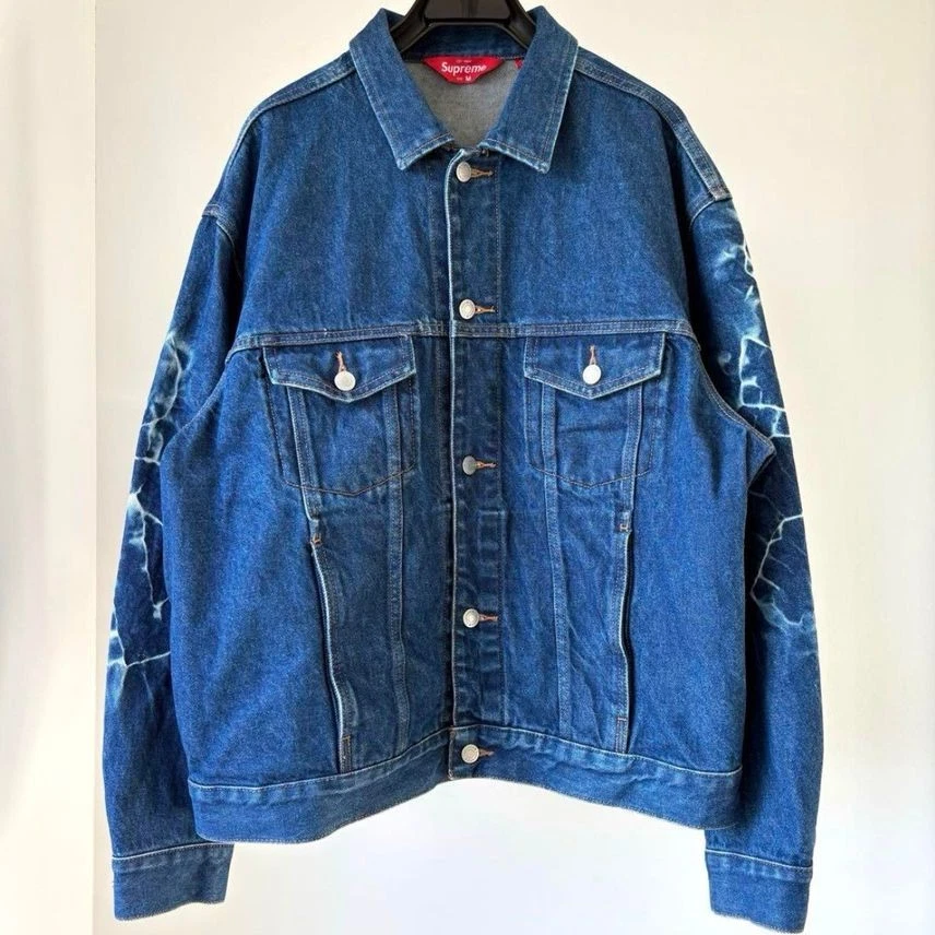 Veste camionneur en denim Supreme Shibori rigide indigo