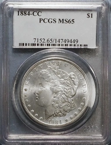 1884-CC Morgan Silver Dollar PCGS MS65/Carson City Mint/Beautiful Coin/Free Ship
