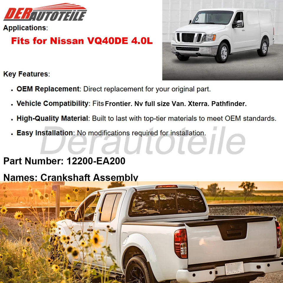 Standard Crankshaft For Nissan NV 3500 Xterra Frontier VQ40DE 4.0L 2005-2021 — 第 2/4 张图片