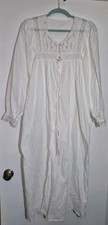    Vtg 60s 70s Large Gilead Cotton White Bridal Nightgown Wedding Gown Lace D1