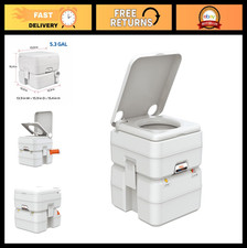 Portable Toilet for RV, Boat  Camping - 5.3 Gallon, Multifunctional Design