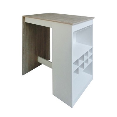 Küchenbar Lisa Sonoma Weiß Bartisch mit Regal HTI-Living