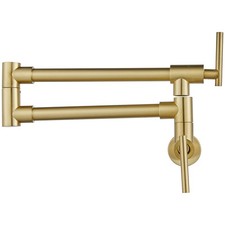 Pot Filler Faucet Brushed Champagne Gold Folding Stretchable Wall Mount Kitch...