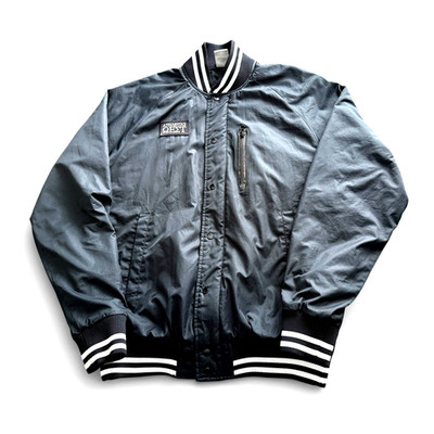 Vintage Nike Varsity Black Bomber Jacket Sz S Athletics West Latin Fraternity
