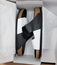 Birkenstock Arizona Split Birko-Flor Black And White Regular Wide