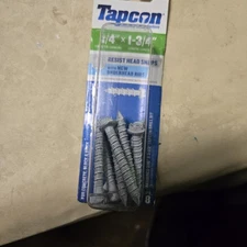 Tapcon 1/4×1-3/4 Concrete Anchor Screws In White. 8 Pcs Screws