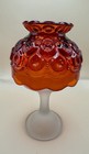 LE Smith Orange Amberina Moon And Star Pedestal Fairy Lamp Glows — photo 6