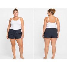 Lands end 14 brief lined swim shorts 3" inseam black modest drawstring waist XL