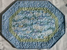 Handcrafted Quilted Table Runner Topper- WINTER SILENT NIGHT VILLAGE SNOWFLAKES