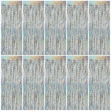 Tinsel Foil Fringe Curtains Wavy Backdrop for Parties Sparkle Metallic Wavy ...