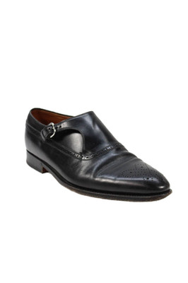 Bontoni Mens Leather Buckle Closure Oxford Dress Shoes Black Size 11