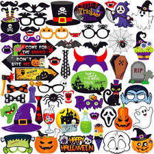 Halloween Photo Booth Props, Pack of 56