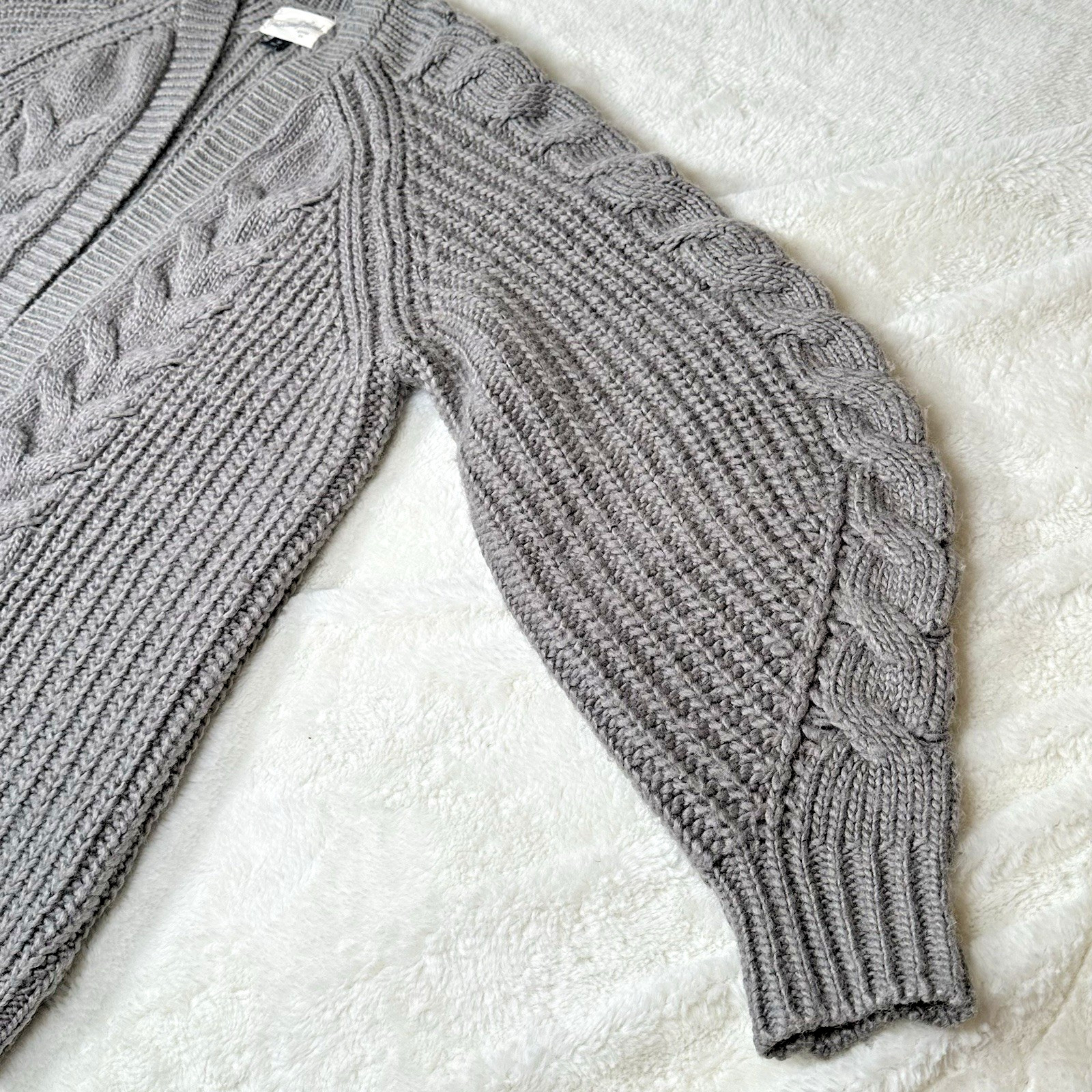 Universal Thread Gray Cable Knit Open Cardigan Sw… - image 7