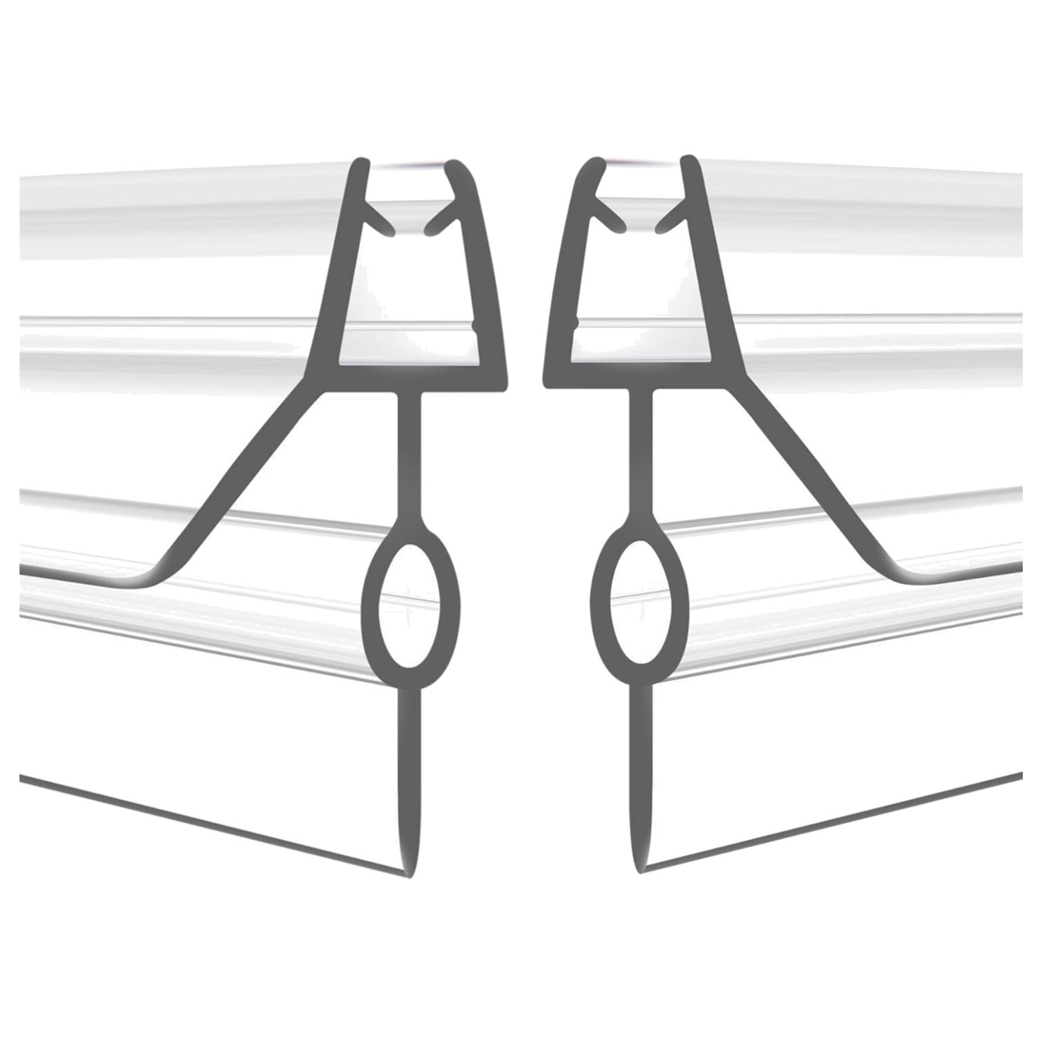 2-Pack 39-Inch Clear Vinyl Shower Door Seal - Easy Install Waterproof Strip