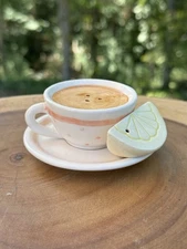 Teacup with Lemon Salt & Pepper Shakers VANDOR Pelzman Design Vtg 1990 Tea Cup