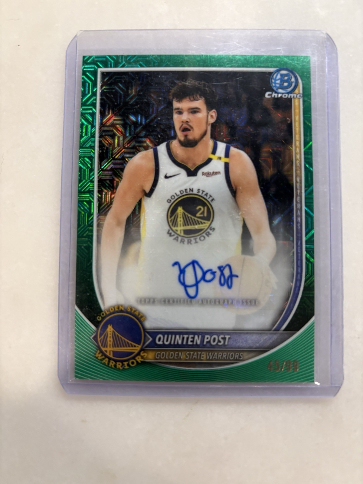 2025-26 Bowman QUINTEN POST Green Mojo Auto #/99