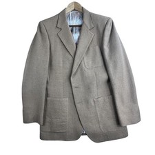 Vintage LeBaron Blazer Mens 42L Brown Wool Sport Coat Patch Pockets USA Made 70s