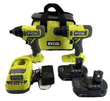 Ryobi One+ 18V 1/2 in Drill Driver 1/4 in Imp...