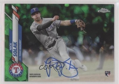 2020 Topps Chrome Sapphire Rookie Green 32/50 Nick Solak #CSA-NS Auto RC jc3