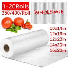 Plastic Produce Clear Bag 350/400 On Roll Kitchen Food Fruit Vegetable Storage