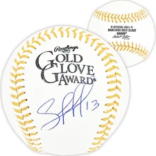 SALE! Salvador Perez Auto Official Gold Glove Logo Baseball Royals Beckett Wit