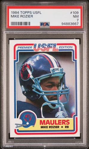 1984 TOPPS USFL #109 MIKE ROZIER PSA 7