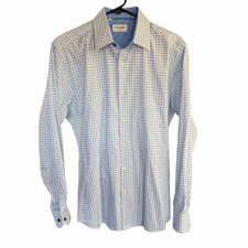 Duchamp London Men's Slim Fit Cotton Stretch Shirt Light Blue Size 16 L Career