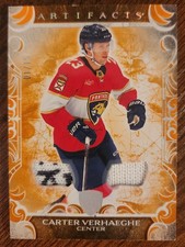 2024-25 Carter Verhaeghe Artifacts Dual Jersey Patch Orange Materials  # 1/15