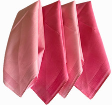 4 Pc Pink Cotton Handkerchief /Pocket Squares