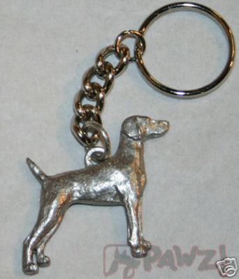 WEIMARANER Dog Fine Pewter Keychain Key Chain Ring NEW