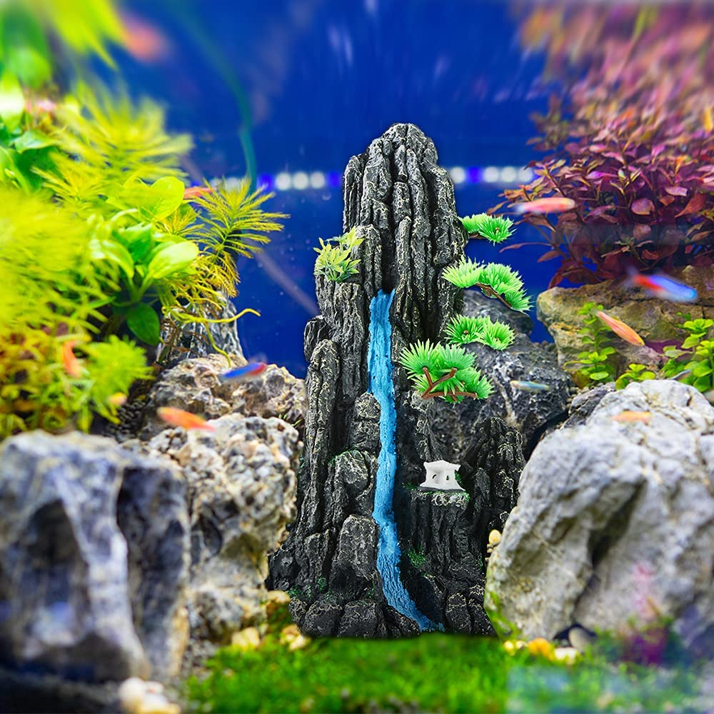 Aquarium Mountain View Stone Rock Decoration Large and Tall, Fish Tank