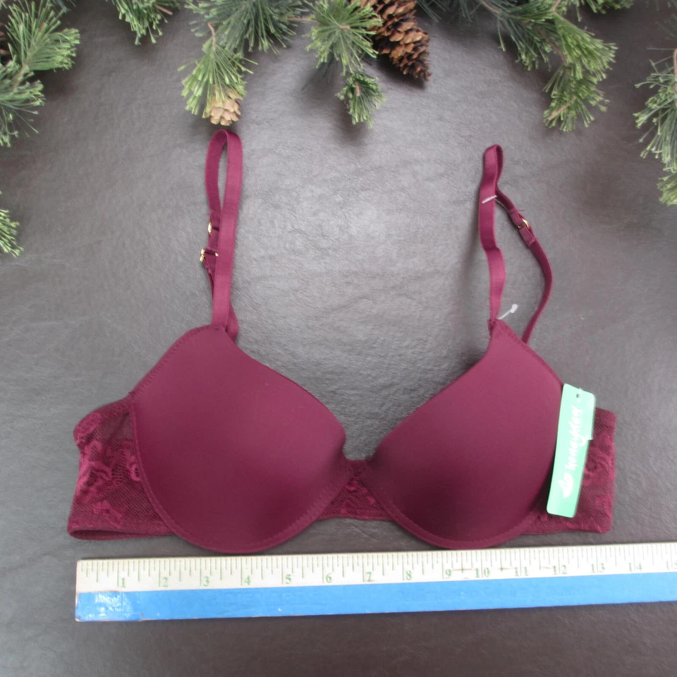 Sujetador Honeydew 36B Granate Encaje Acolchado Con Aros Cierre Ajustable Espalda Nuevo Foto 2 de 4