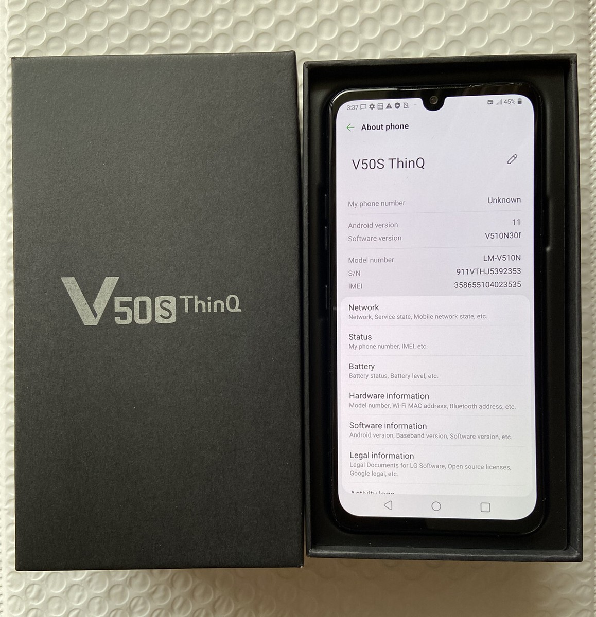 LG V50S THINQ 5G LM-V510N 256GB 8GB RAM Unlocked (5G)- Black NEW SEALED IN BOX £159.00 - UK