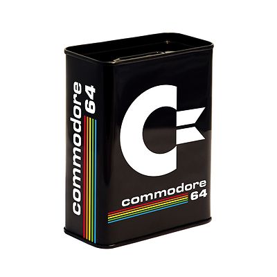 Logoshirt  Nerd Retro Computer Commodore - C64 Logo Blech-Spardose - Sparbüchse