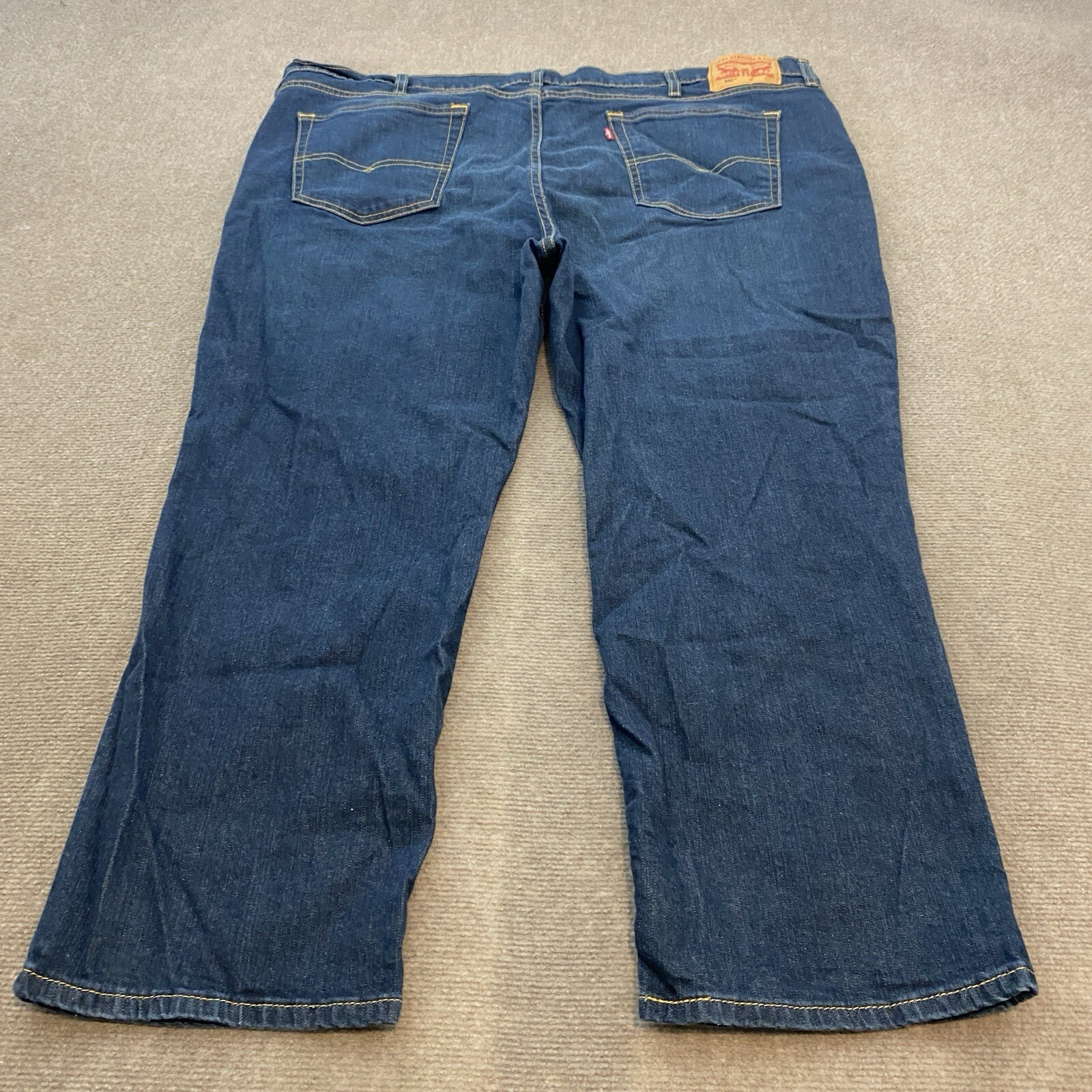 Levis 541 Jeans Mens Size 50x27 Blue Straight Stretch Denim Dark Stone Washed